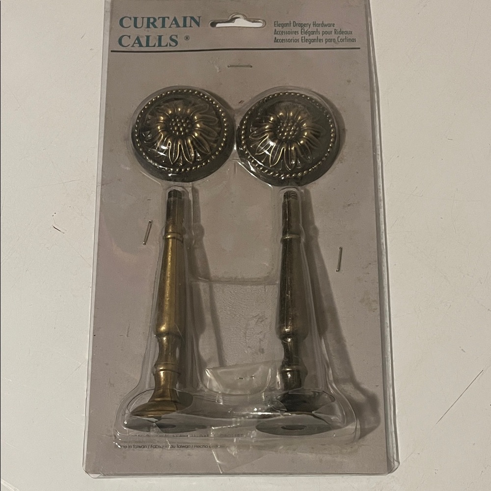 Antique Brass Wall Hooks - Pair